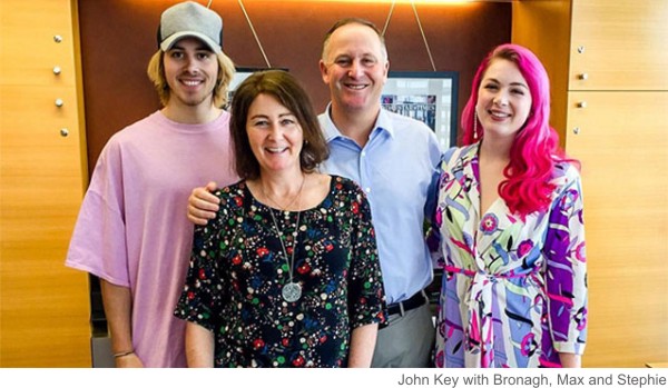 John Key with his family